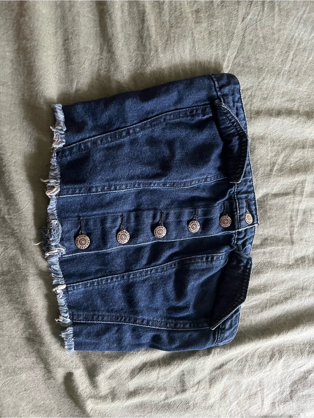 Dark Blue Denim Top with Button Front